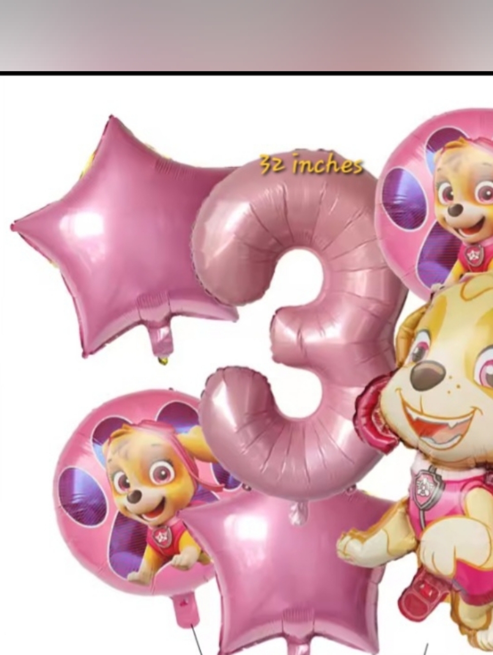 PAW PATROL BIRTHDAY BALLONS Number 3